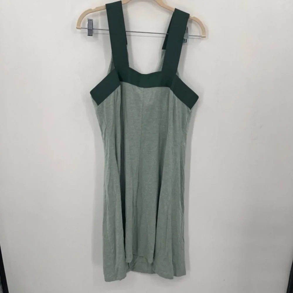 Athleta Santorini Support Green Women Large V Neck Mini Tank Athleisure Dress - Picture 6 of 7